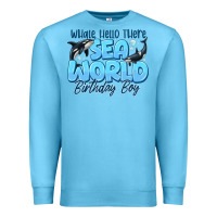 Ocean Blue Whale Hello There Sea World Birthday Boy Premium Sweatshirt - CowhideDigitalArt