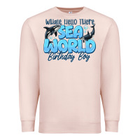 Pale Pink Whale Hello There Sea World Birthday Boy Premium Sweatshirt - CowhideDigitalArt