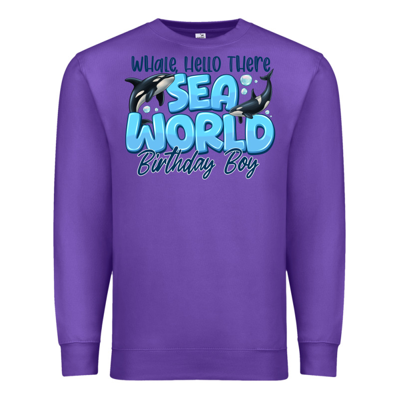 Whale Hello There Sea World Birthday Boy Premium Sweatshirt by CowhideDigitalArt | Teevron