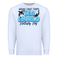 White Whale Hello There Sea World Birthday Boy Premium Sweatshirt - CowhideDigitalArt