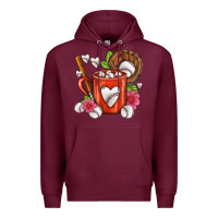 Burgundy Baseball Coffee cup Premium Hoodie - FaDigitalArtStudio