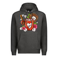 Charcoal Heather Baseball Coffee cup Premium Hoodie - FaDigitalArtStudio