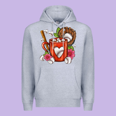 Baseball Coffee Cup Premium Hoodie Designed By Fadigitalartstudio