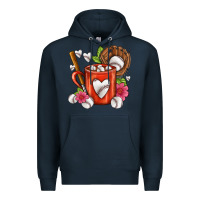 Navy Baseball Coffee cup Premium Hoodie - FaDigitalArtStudio