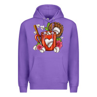 Purple Baseball Coffee cup Premium Hoodie - FaDigitalArtStudio