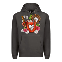 Smoke Baseball Coffee cup Premium Hoodie - FaDigitalArtStudio