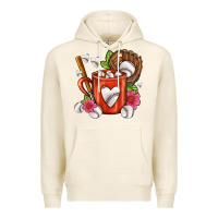 Tofu Baseball Coffee cup Premium Hoodie - FaDigitalArtStudio