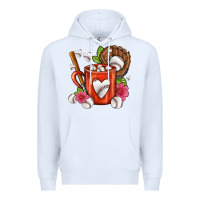 White Baseball Coffee cup Premium Hoodie - FaDigitalArtStudio