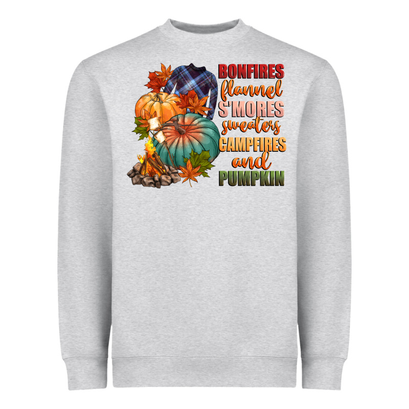 Bonfires Flannels Smores Campfires And Pu Heavyweight Sweatshirt by CowGirlArtShop | Teevron