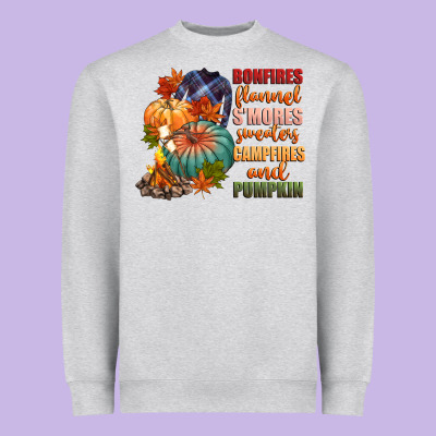Bonfires Flannels Smores Campfires And Pu Heavyweight Sweatshirt Designed By Cowgirlartshop