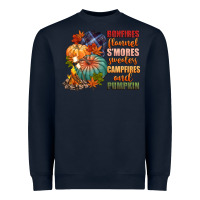 Navy bonfires flannels smores campfires and pu Heavyweight Sweatshirt - CowGirlArtShop