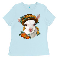 Baby Blue cute baby lamb thanksgiving nancy Ladies Tee - NancyCooperArtShop