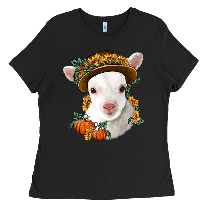 Cute Baby Lamb Thanksgiving Nancy Ladies Tee by NancyCooperArtShop | Teevron