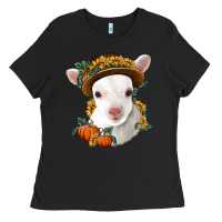 Black cute baby lamb thanksgiving nancy Ladies Tee - NancyCooperArtShop