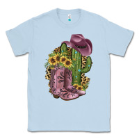 Dusty Blue Pink Cowboy Boots Classic Tee - JahusDesignShop