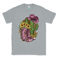 Heather Grey Pink Cowboy Boots Classic Tee - JahusDesignShop