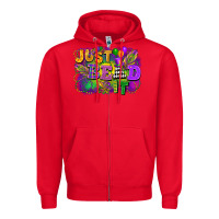 Red Just bead it Zipper Hoodie - FaDigitalArtStudio