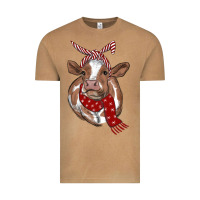 Vintage Camel Christmas Heifer With Scarf Vintage Tee - RanaPortraitStore