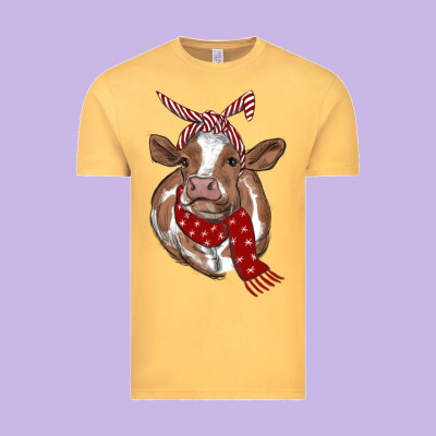Christmas Heifer With Scarf Vintage Tee Designed By Ranaportraitstore