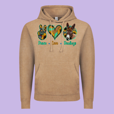 Peace Love Donkeys Vintage Hoodie Designed By Bettercallsaul
