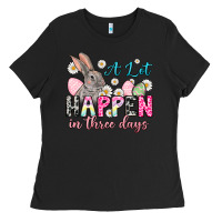 Black A lot can happen in three days Ladies Tee - NancyCooperArtShop