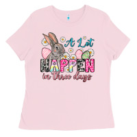 Bubblegum Pink A lot can happen in three days Ladies Tee - NancyCooperArtShop