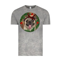 Cloud Rock Christmas Pug With Leopard Vintage Tee - RanaPortraitStore