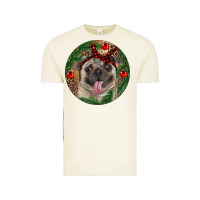 Vintage Arctic Christmas Pug With Leopard Vintage Tee - RanaPortraitStore