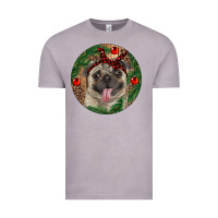 Vintage Zinc Christmas Pug With Leopard Vintage Tee - RanaPortraitStore