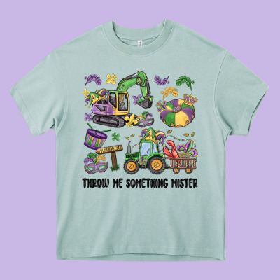 Throw Me Something Mister Heavy Core Tee Designed By Maliassmallbusiness