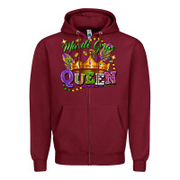 Burgundy mardi gras queen Zipper Hoodie - FaDigitalArtStudio