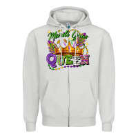 Dove Grey mardi gras queen Zipper Hoodie - FaDigitalArtStudio
