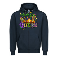 Navy mardi gras queen Zipper Hoodie - FaDigitalArtStudio