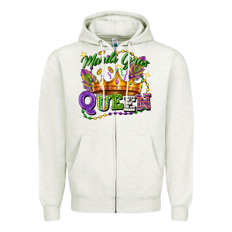 Mardi Gras Queen Zipper Hoodie by FaDigitalArtStudio | Teevron