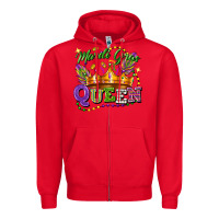 Red mardi gras queen Zipper Hoodie - FaDigitalArtStudio