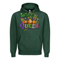 Sports Green mardi gras queen Zipper Hoodie - FaDigitalArtStudio