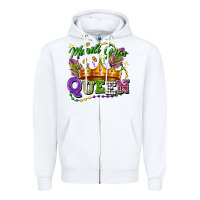 White mardi gras queen Zipper Hoodie - FaDigitalArtStudio
