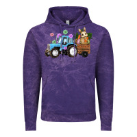 Cloud Purple easter tracktor bunny carrot flowers  egg Vintage Hoodie - RanaPortraitStore