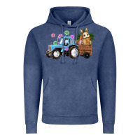 Vintage Denim easter tracktor bunny carrot flowers  egg Vintage Hoodie - RanaPortraitStore