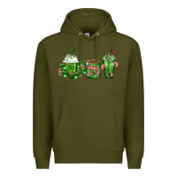 Army Green Cactus Lover Cactus Coffee Cups Premium Hoodie - FaDigitalArtStudio