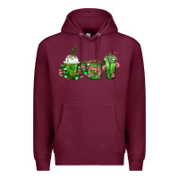 Burgundy Cactus Lover Cactus Coffee Cups Premium Hoodie - FaDigitalArtStudio