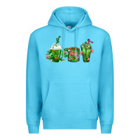 Ocean Blue Cactus Lover Cactus Coffee Cups Premium Hoodie - FaDigitalArtStudio