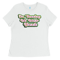 White on tuesday we wear beads Ladies Tee - MaliasSmallBusiness