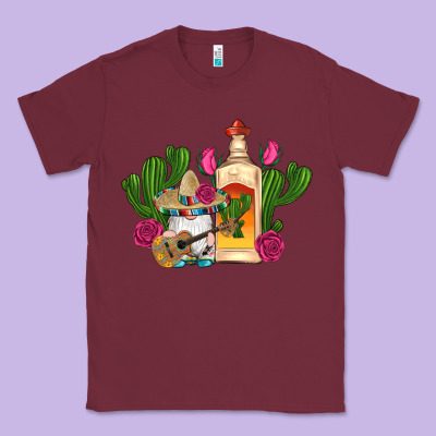 Mexican Tequila Gnomes Guitar Roses Cactus Serape Classic Tee Designed By Artiststas