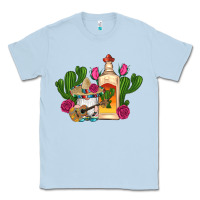 Dusty Blue mexican tequila gnomes guitar roses cactus serape Classic Tee - Artiststas