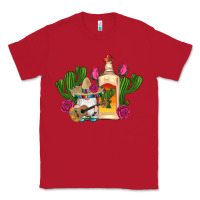 Red mexican tequila gnomes guitar roses cactus serape Classic Tee - Artiststas