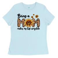 Baby Blue being a mom makes my life complete Ladies Tee - MaliasSmallBusiness
