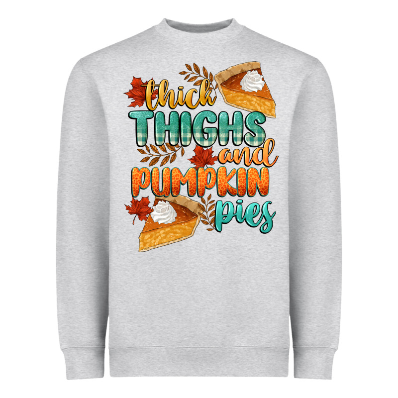 Thick Thighs And Pumpkin Pies Heavyweight Sweatshirt by CowGirlArtShop | Teevron