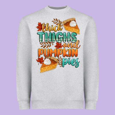 Thick Thighs And Pumpkin Pies Heavyweight Sweatshirt Designed By Cowgirlartshop