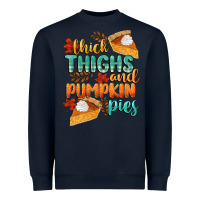 Navy thick thighs and pumpkin pies Heavyweight Sweatshirt - CowGirlArtShop